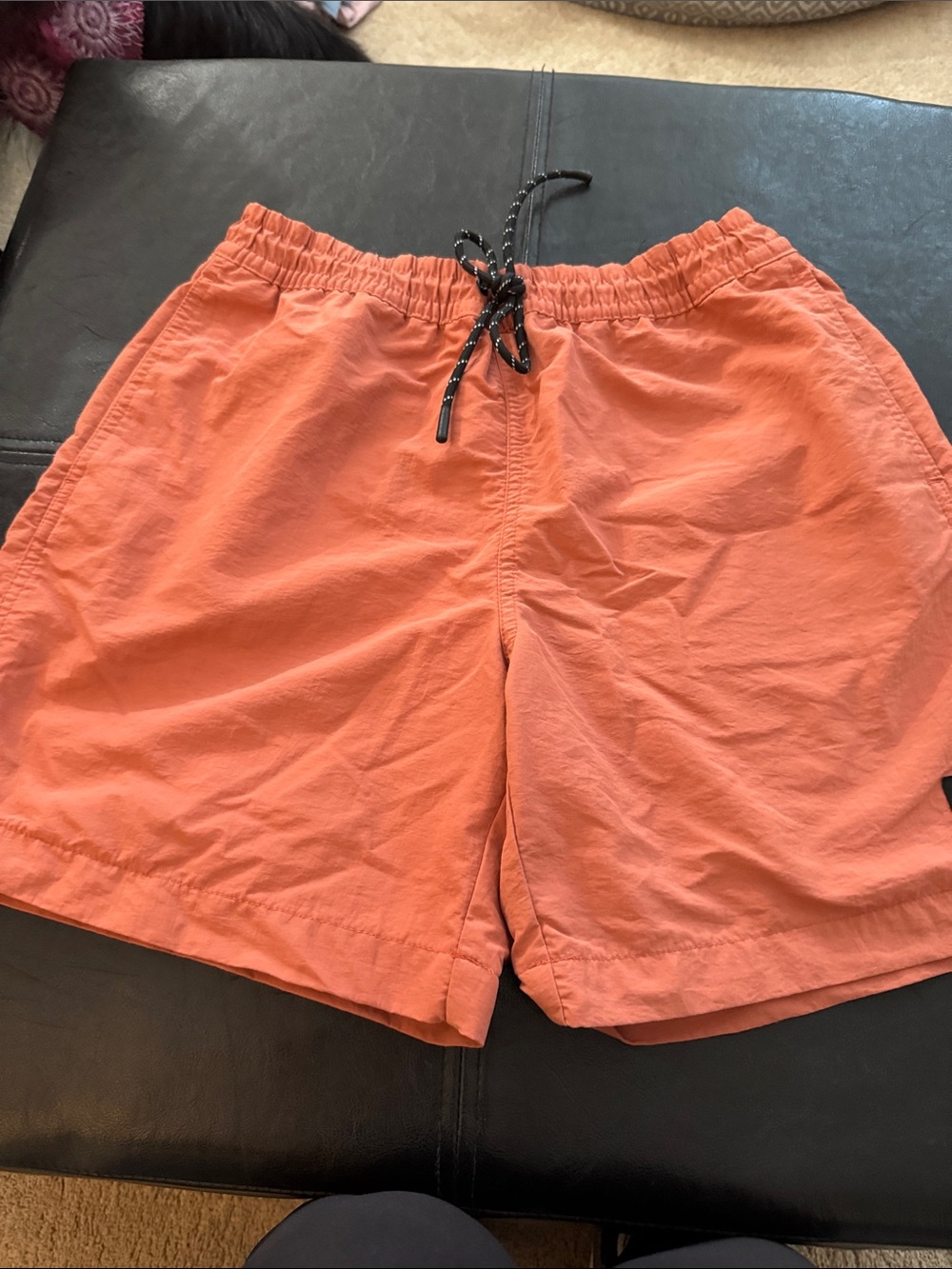 Aeropostale Orange Swim Trunks with Black Drawstring